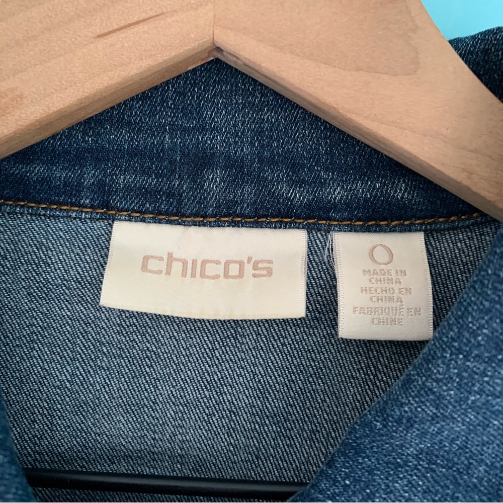 Chico’s Spring Basic Stretch Denim Long Sleeve Xs… - image 8